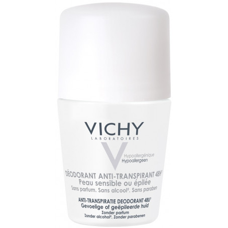Vichy шариковый дезодорант для чувствительной кожи 48 часов, 50 мл