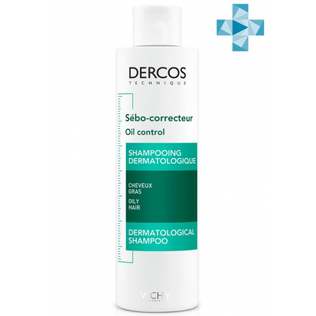 Vichy DERCOS Регулирующий шампунь-уход для жирной кожи головы, 200 мл