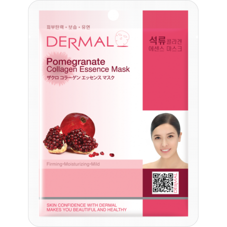 Dermal Маска для лица тканевая КОЛЛАГЕН и ГРАНАТ Pomegranate Collagen Essence Mask Wrinkle-care, 23 мл