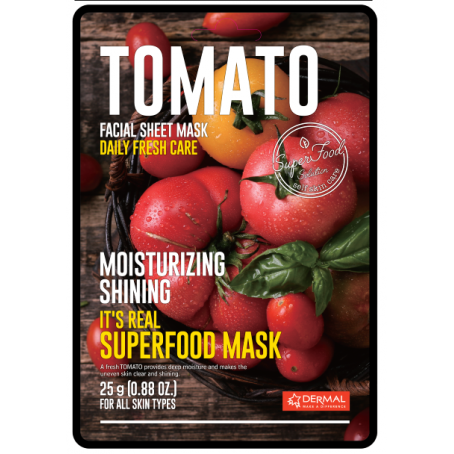 Dermal Маска для лица тканевая ТОМАТ It's Real Superfood Mask TOMATO, 25 мл