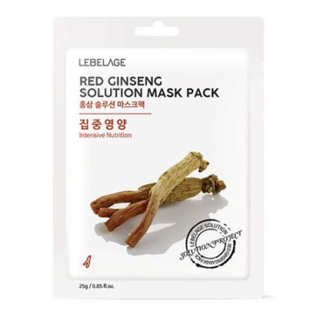 Lebelage Маска для лица тканевая КРАСНЫЙ ЖЕНЬШЕНЬ Red Ginseng Solution Mask, 25 г