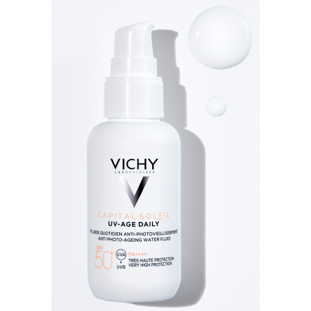 Vichy Capital Soleil UV-AGE DAILY Невесомый солнцезащитный флюид для лица против признаков фотостарения SPF 50+, 40 мл
