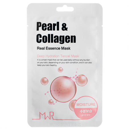 YU.R Me  Маска для лица тканевая с жемчугом и коллагеном MWR pearl & collagen sheet mask, 25 г
