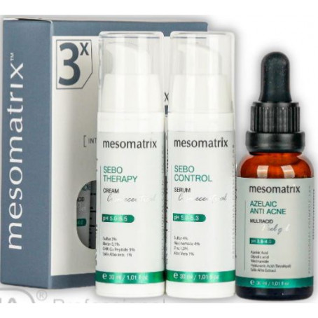 Mesomatrix Комплекс ANTI ACNE для проблемной кожи: пилинг, сыворотка, крем 